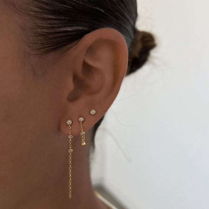 Libi Earrings Set featuring dainty minimalist studs in gold, enhancing everyday style with elegance.