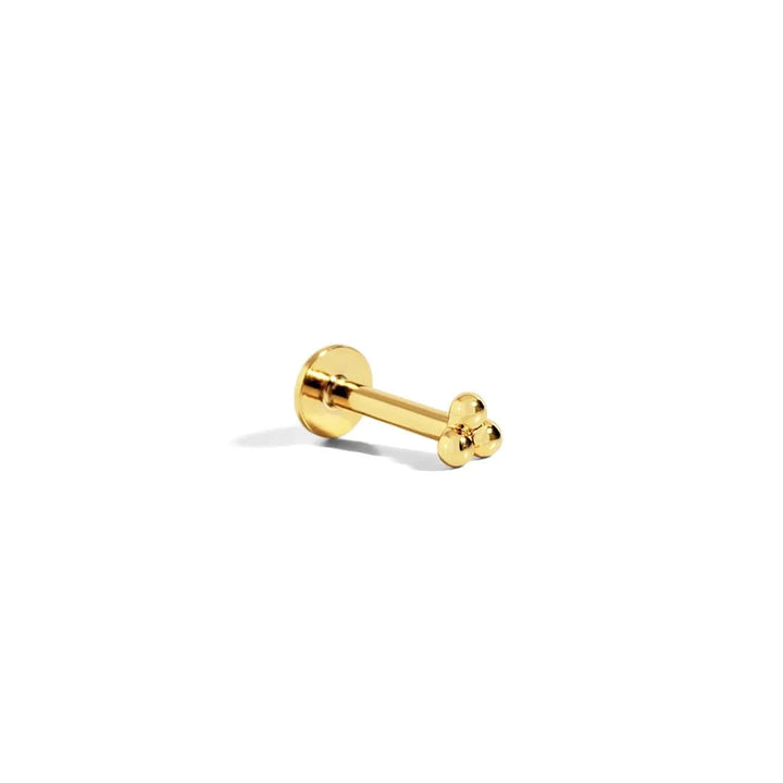 Bubbles 14K Gold Plated Flatback Piercing Stud