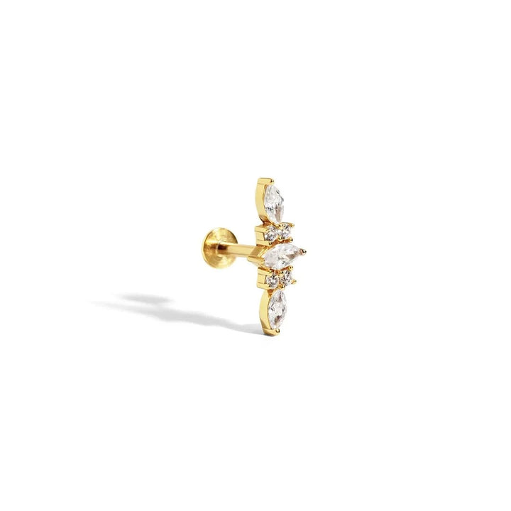 Royal Marquise 14K Gold Plated Flatback Stud