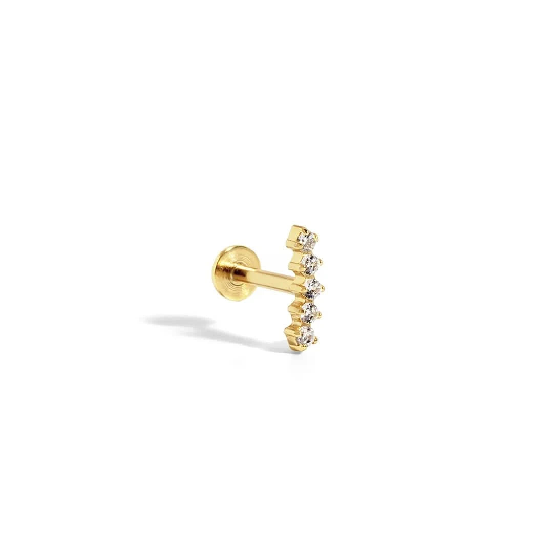 Princess Line 14K Gold Plated Flatback Stud