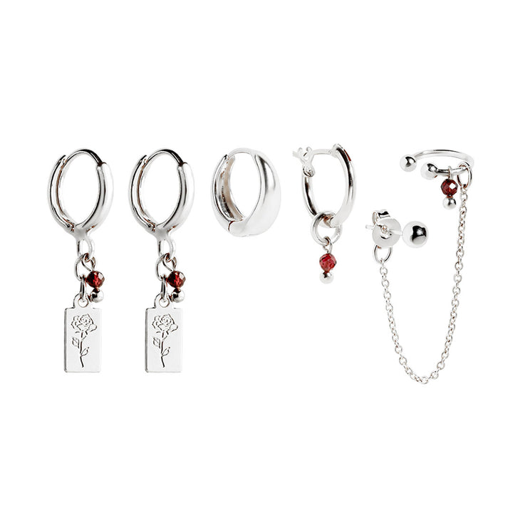 Burgundy Earrings Set