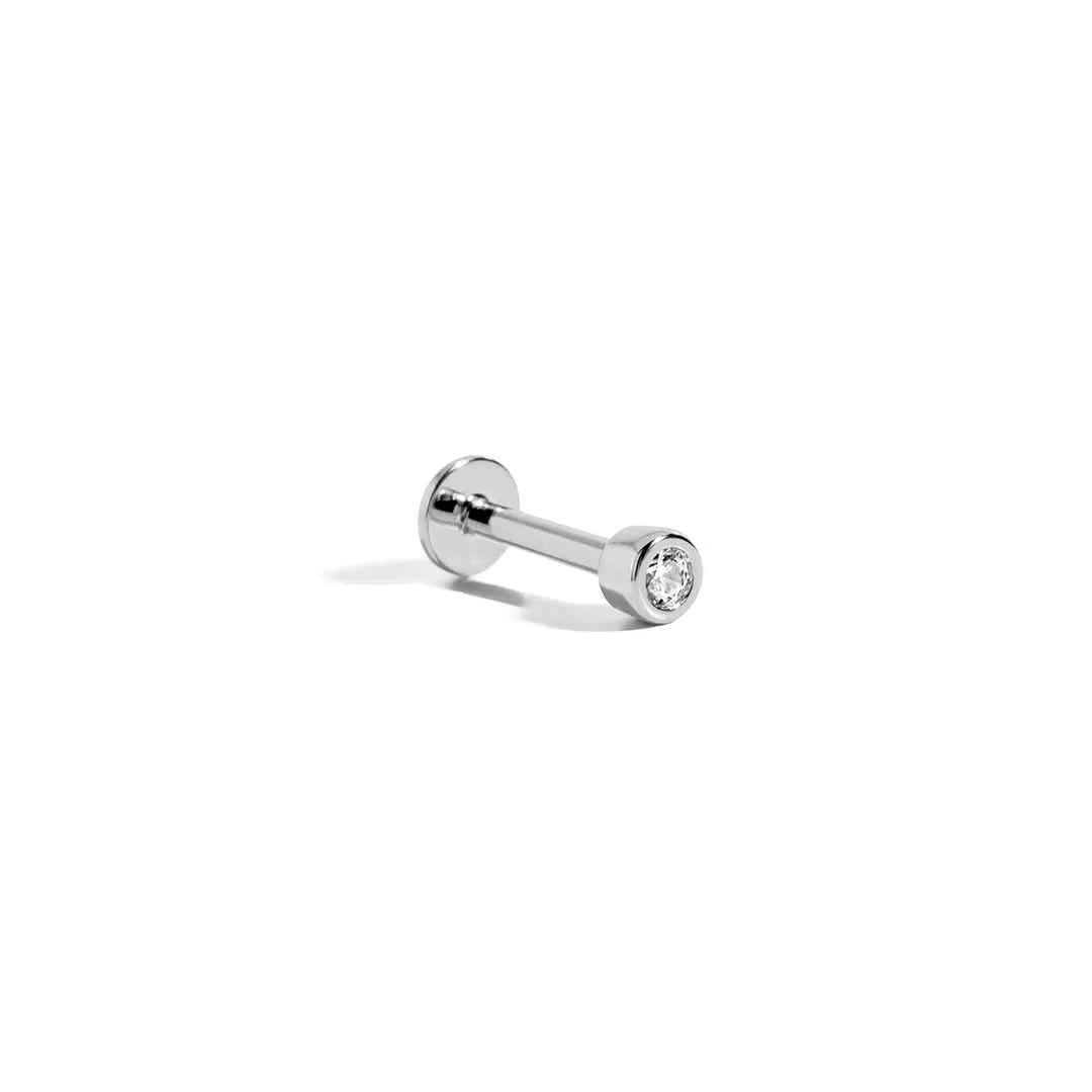 Round Bezel 925 Sterling Silver Flatback Stud