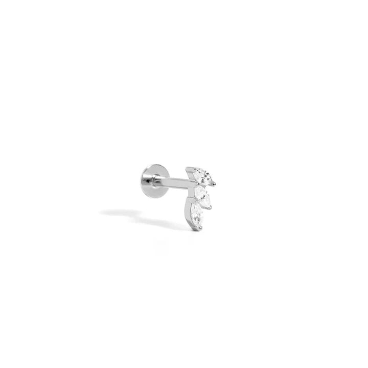 Ivy Marquise Zircon 925 Sterling Silver Flatback Stud