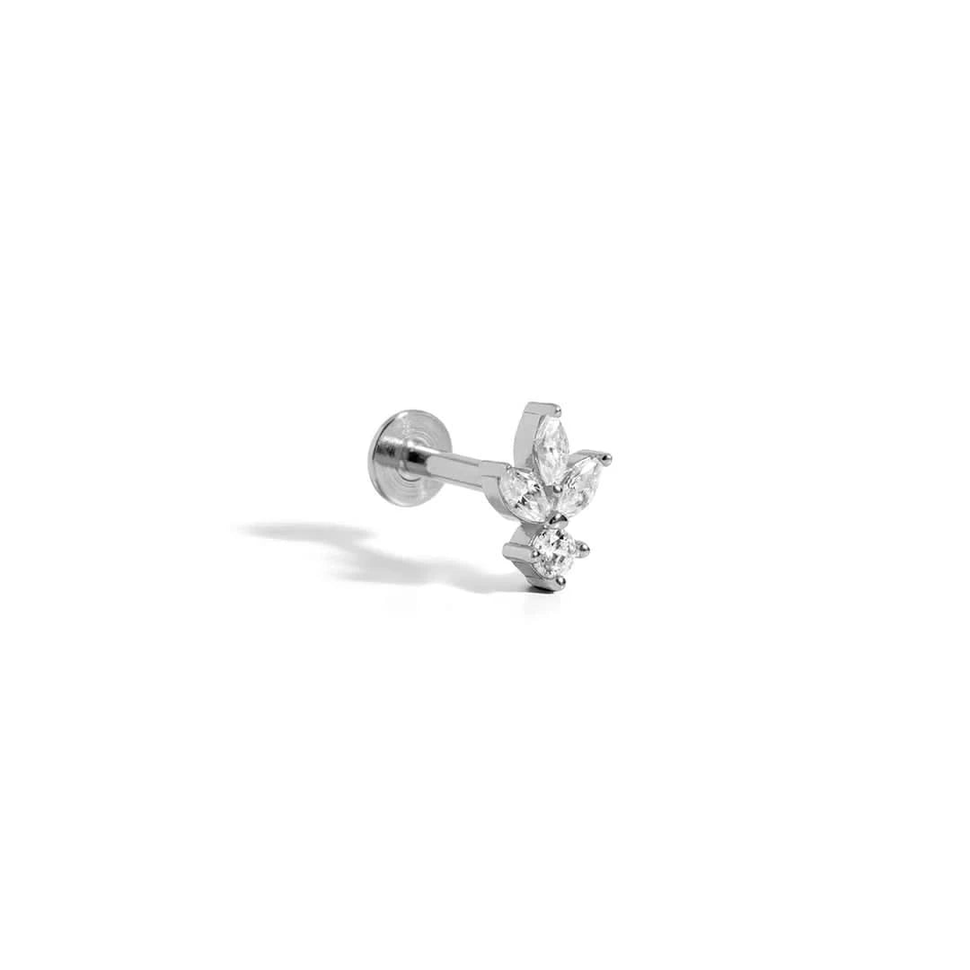 Lotus 925 Sterling Silver Flatback Stud