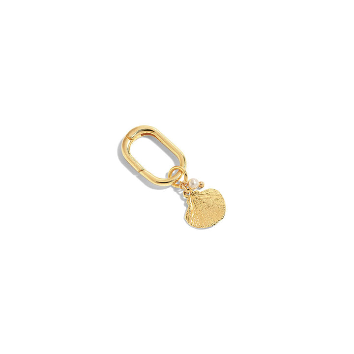 Ariel Charm featuring a gold clip with a shell design and pearl details, perfect for personalizing accessories.
