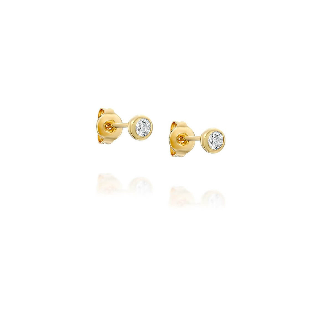Chris Earrings - classic round crystal studs with delicate sparkle for everyday glam.