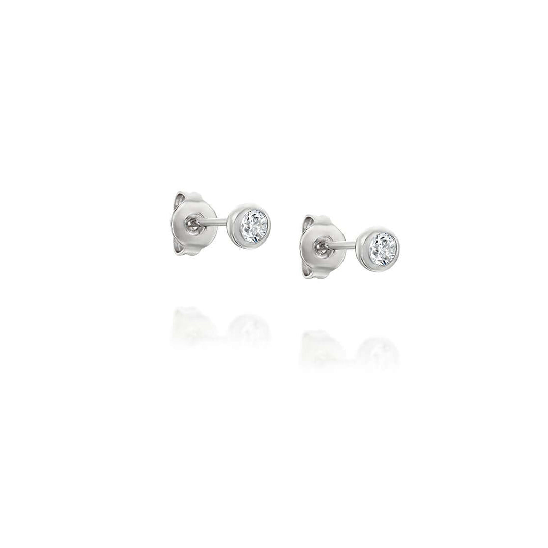 Chris Earrings - classic round crystal studs with a delicate sparkle for everyday glam.