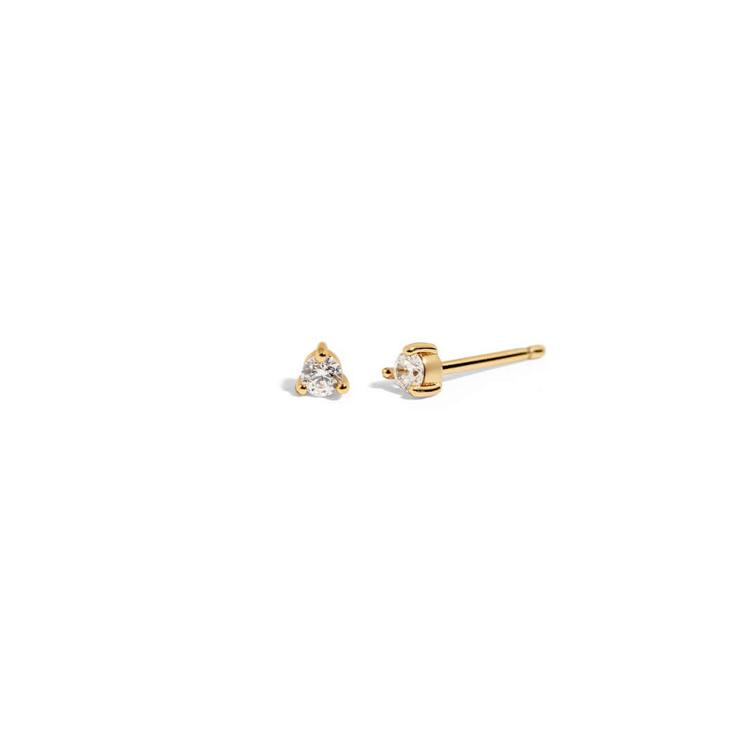 Crystal Dot Earrings, tiny classic studs with sparkle, perfect for stacking or wearing solo.