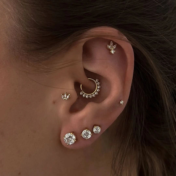 Lotus 925 Sterling Silver Flatback Stud