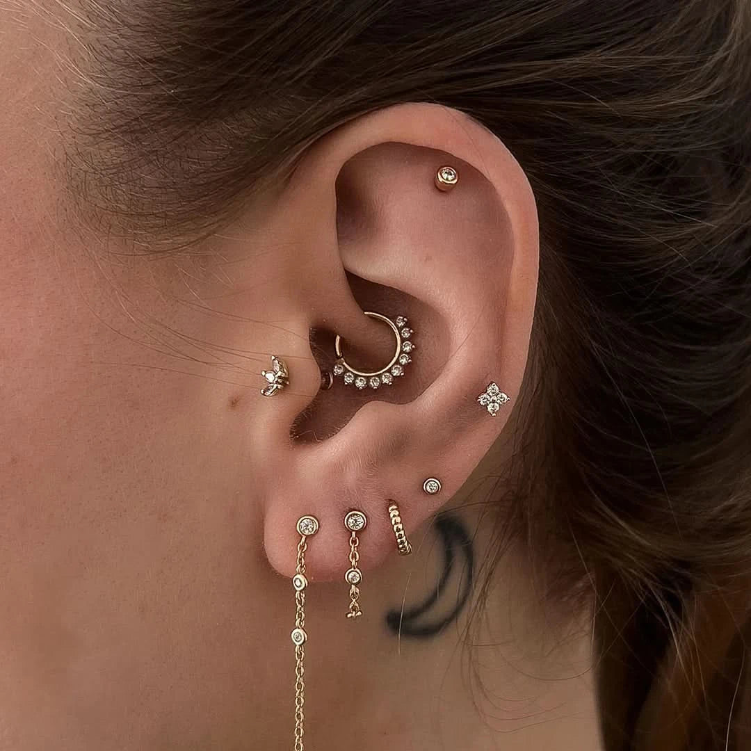 Round Bezel 925 Sterling Silver Flatback Stud