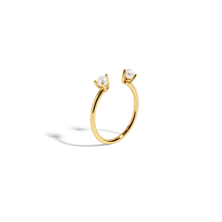 Queen Pearl Ring featuring adjustable open design with freshwater pearls for a soft, timeless look.