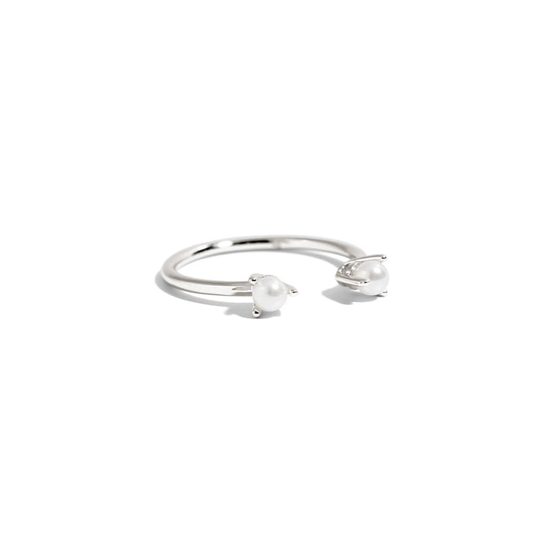 Queen Pearl Ring featuring freshwater pearls, dainty open design, and adjustable fit for effortless style.