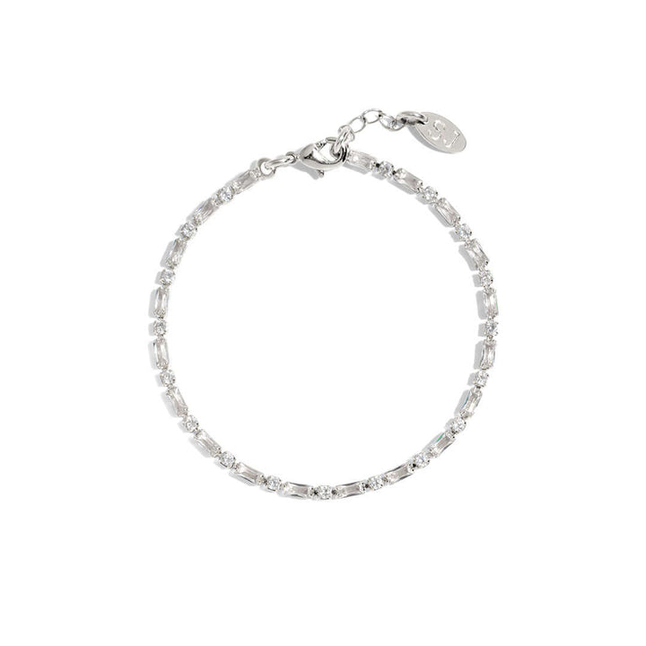 Kris Bracelet by Shani Jacobi, featuring crystal stones and hypoallergenic materials, 14K gold and silver plated brass.