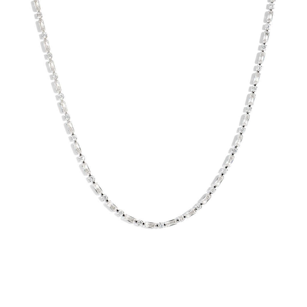 Kris Necklace by Shani Jacobi, 14K gold plated brass with crystal accents, elegant and hypoallergenic design.
