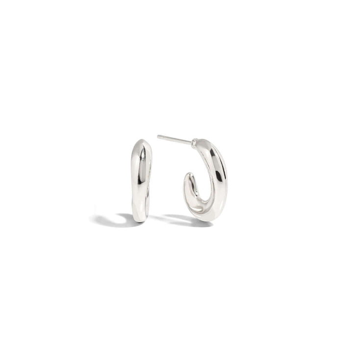 Coco Hoop Earrings in polished silver, dainty and minimal, perfect for everyday styling or stacking in your ear.